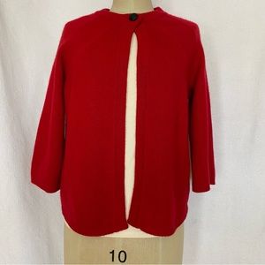 Jones New York 2 ply red cashmere cardigan.